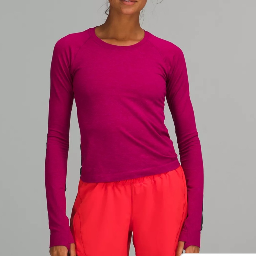 Lululemon Athletica Magenta Long Sleeve Top